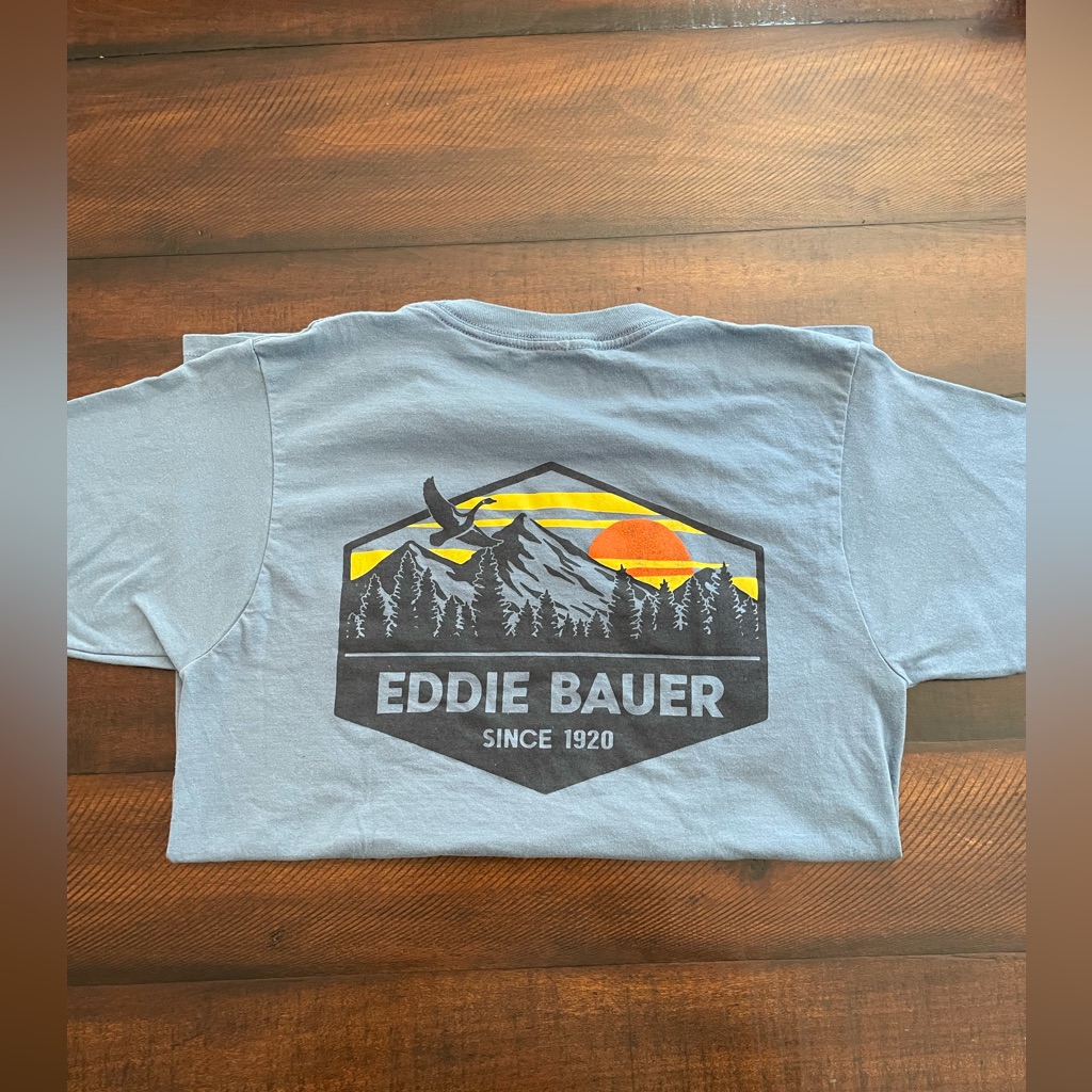 Eddie Bauer Mens Blue Graphic T-Shirt